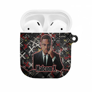 Malcolm X AirPods Case Street Art Style Portrait Quote The Future Belongs to Those Who Prepare Civil Rights Tribute - African Pride