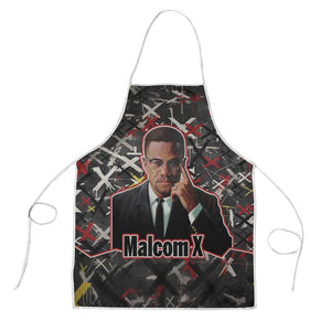 Malcolm X Apron Street Art Style Portrait Quote The Future Belongs to Those Who Prepare Civil Rights Tribute - African Pride