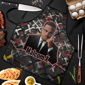 Malcolm X Apron Street Art Style Portrait Quote The Future Belongs to Those Who Prepare Civil Rights Tribute - African Pride