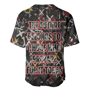 Malcolm X Baseball Jersey Street Art Style Portrait Quote The Future Belongs to Those Who Prepare Civil Rights Tribute TS04