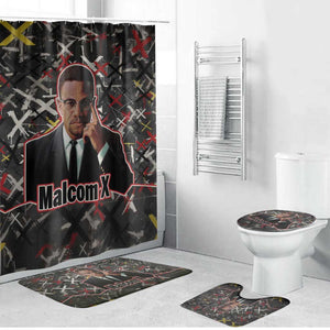 Malcolm X Bathroom Set Street Art Style Portrait Quote The Future Belongs to Those Who Prepare Civil Rights Tribute - African Pride