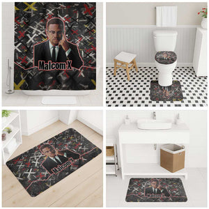 Malcolm X Bathroom Set Street Art Style Portrait Quote The Future Belongs to Those Who Prepare Civil Rights Tribute - African Pride