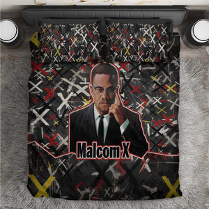 Malcolm X Bedding Set Street Art Style Portrait Quote The Future Belongs to Those Who Prepare Civil Rights Tribute - African Pride