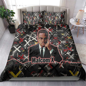 Malcolm X Bedding Set Street Art Style Portrait Quote The Future Belongs to Those Who Prepare Civil Rights Tribute - African Pride