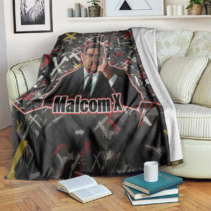 Malcolm X Blanket Street Art Style Portrait Quote The Future Belongs to Those Who Prepare Civil Rights Tribute - African Pride