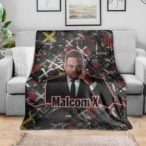 Malcolm X Blanket Street Art Style Portrait Quote The Future Belongs to Those Who Prepare Civil Rights Tribute - African Pride