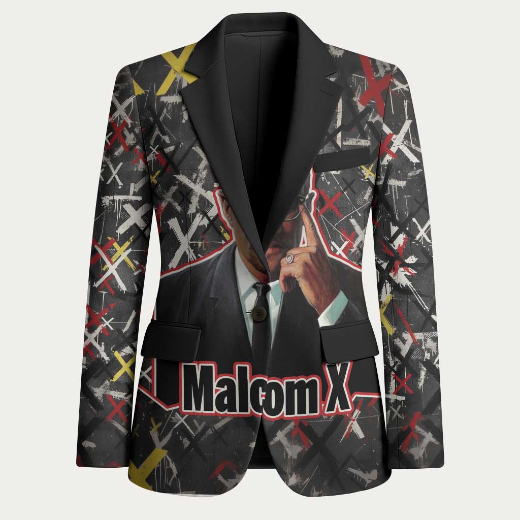 Malcolm X Blazer Street Art Style Portrait Quote The Future Belongs to Those Who Prepare Civil Rights Tribute - African Pride