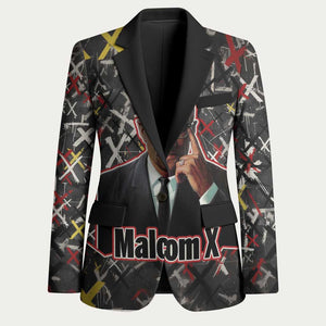 Malcolm X Blazer Street Art Style Portrait Quote The Future Belongs to Those Who Prepare Civil Rights Tribute - African Pride