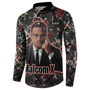 Malcolm X Button Sweatshirt Street Art Style Portrait Quote The Future Belongs to Those Who Prepare Civil Rights Tribute