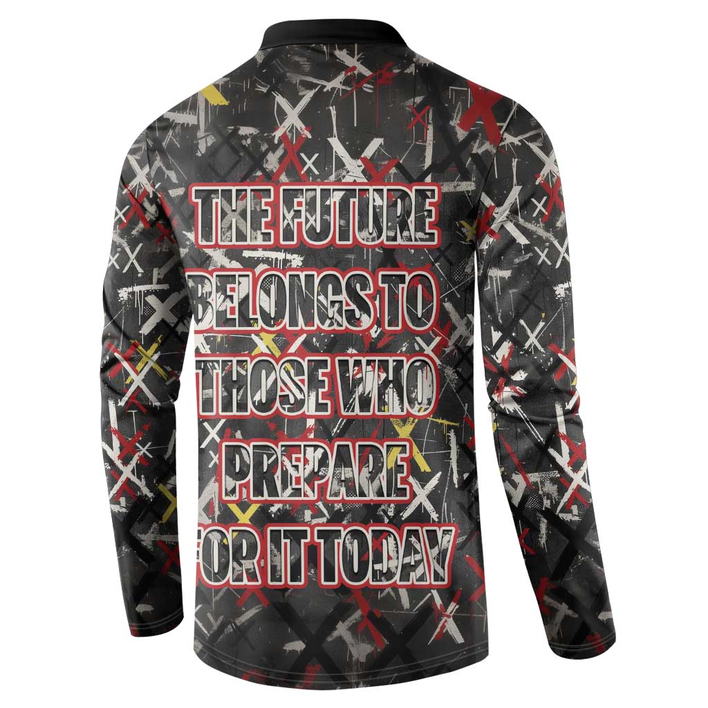 Malcolm X Button Sweatshirt Street Art Style Portrait Quote The Future Belongs to Those Who Prepare Civil Rights Tribute