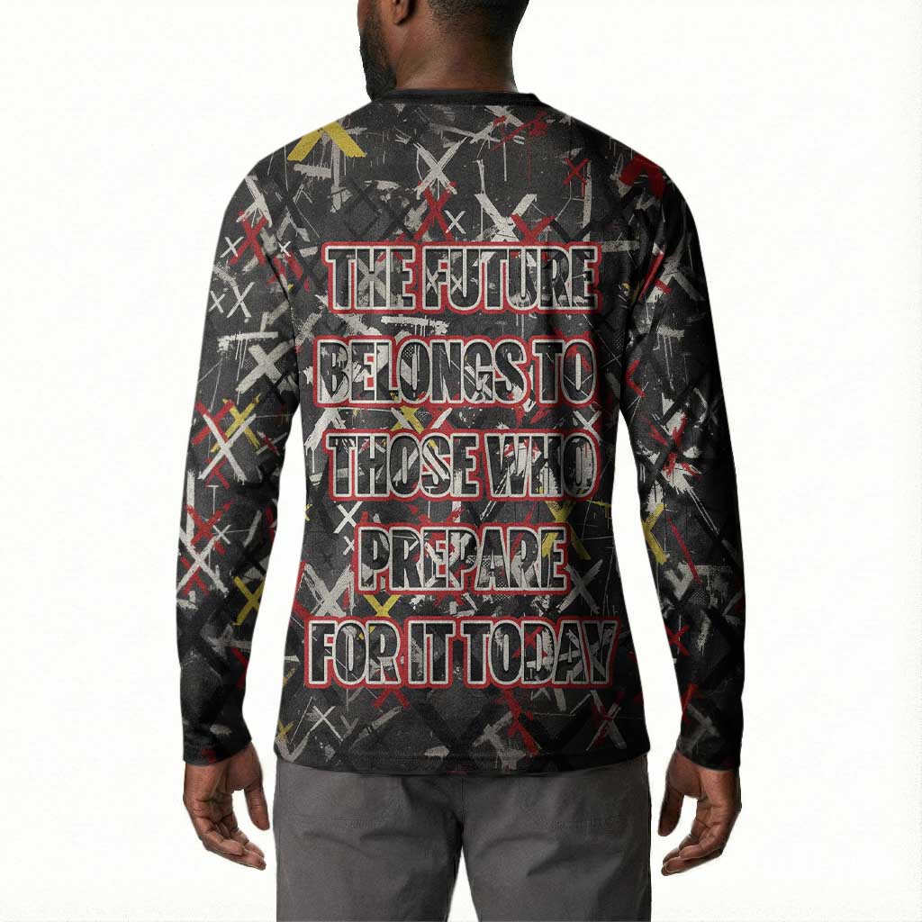 Malcolm X Button Sweatshirt Street Art Style Portrait Quote The Future Belongs to Those Who Prepare Civil Rights Tribute