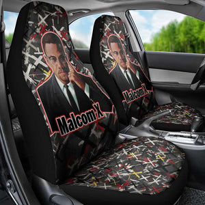 Malcolm X Car Seat Cover Street Art Style Portrait Quote The Future Belongs to Those Who Prepare Civil Rights Tribute - African Pride