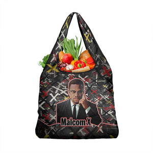 Malcolm X Grocery Bag Street Art Style Portrait Quote The Future Belongs to Those Who Prepare Civil Rights Tribute - African Pride