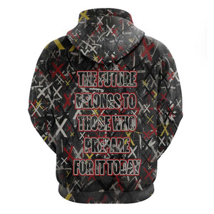Malcolm X Hoodie Street Art Style Portrait Quote The Future Belongs to Those Who Prepare Civil Rights Tribute - African Pride