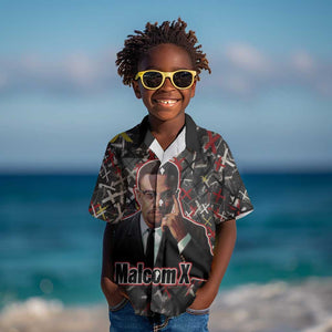 Malcolm X Kid Hawaiian Shirt Street Art Style Portrait Quote The Future Belongs to Those Who Prepare Civil Rights Tribute TS04