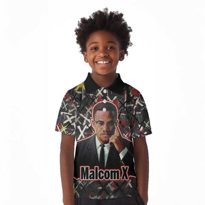 Malcolm X Kid Polo Shirt Street Art Style Portrait Quote The Future Belongs to Those Who Prepare Civil Rights Tribute TS04