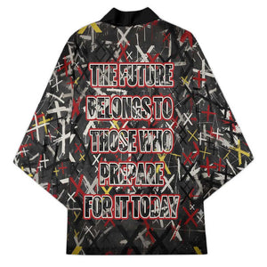 Malcolm X Kimono Street Art Style Portrait Quote The Future Belongs to Those Who Prepare Civil Rights Tribute - African Pride
