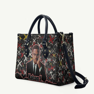 Malcolm X Leather Bag Street Art Style Portrait Quote The Future Belongs to Those Who Prepare Civil Rights Tribute - African Pride