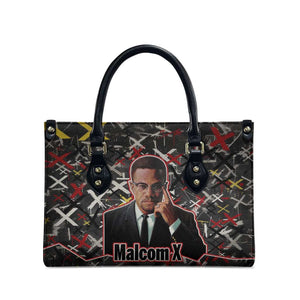 Malcolm X Leather Bag Street Art Style Portrait Quote The Future Belongs to Those Who Prepare Civil Rights Tribute - African Pride