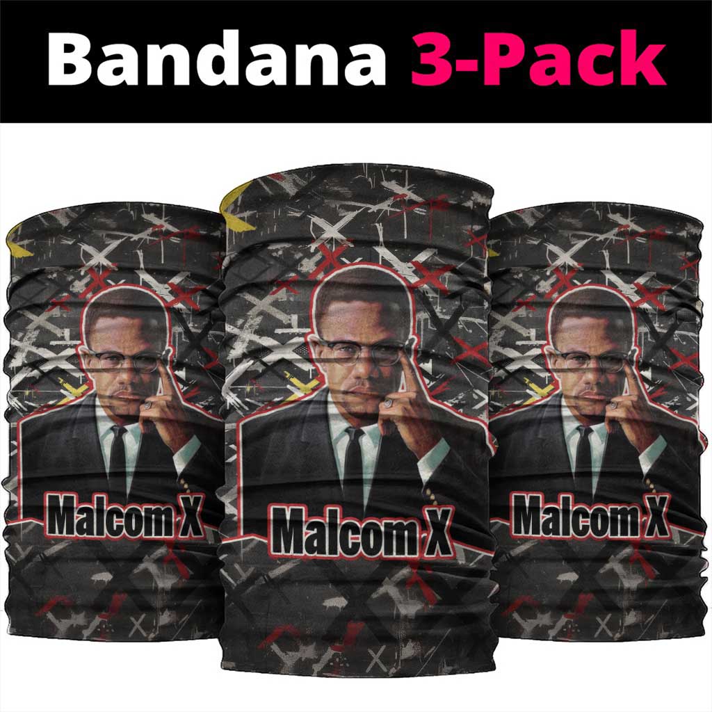 Malcolm X Neck Gaiter Street Art Style Portrait Quote The Future Belongs to Those Who Prepare Civil Rights Tribute - African Pride