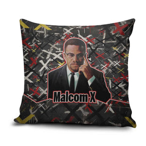 Malcolm X Pillow Cover Street Art Style Portrait Quote The Future Belongs to Those Who Prepare Civil Rights Tribute - African Pride