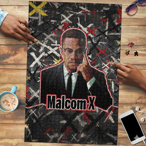Malcolm X Puzzle Street Art Style Portrait Quote The Future Belongs to Those Who Prepare Civil Rights Tribute - African Pride