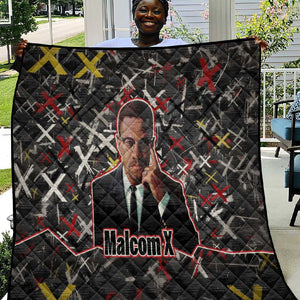 Malcolm X Quilt Street Art Style Portrait Quote The Future Belongs to Those Who Prepare Civil Rights Tribute - African Pride