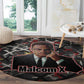 Malcolm X Round Carpet Street Art Style Portrait Quote The Future Belongs to Those Who Prepare Civil Rights Tribute - African Pride
