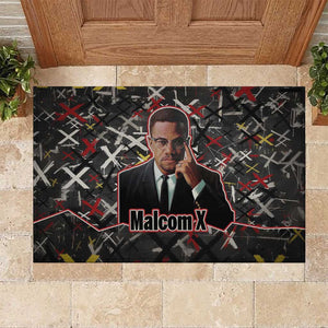 Malcolm X Rubber Doormat Street Art Style Portrait Quote The Future Belongs to Those Who Prepare Civil Rights Tribute - African Pride