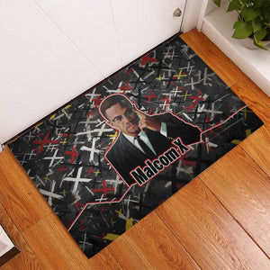 Malcolm X Rubber Doormat Street Art Style Portrait Quote The Future Belongs to Those Who Prepare Civil Rights Tribute - African Pride