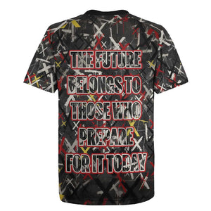 Malcolm X Rugby Jersey Street Art Style Portrait Quote The Future Belongs to Those Who Prepare Civil Rights Tribute TS04