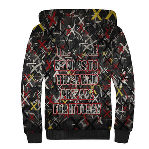 Malcolm X Sherpa Hoodie Street Art Style Portrait Quote The Future Belongs to Those Who Prepare Civil Rights Tribute - African Pride