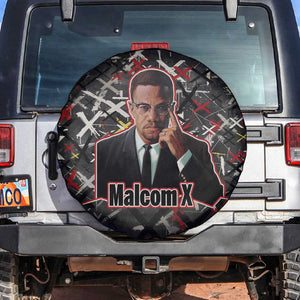 Malcolm X Spare Tire Cover Street Art Style Portrait Quote The Future Belongs to Those Who Prepare Civil Rights Tribute - African Pride