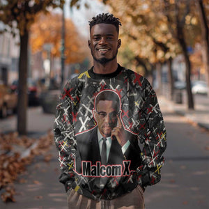 Malcolm X Sweatshirt Street Art Style Portrait Quote The Future Belongs to Those Who Prepare Civil Rights Tribute - African Pride