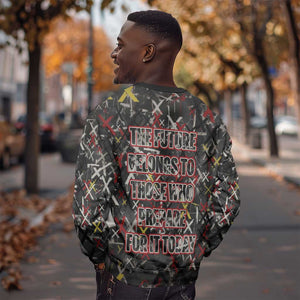 Malcolm X Sweatshirt Street Art Style Portrait Quote The Future Belongs to Those Who Prepare Civil Rights Tribute - African Pride