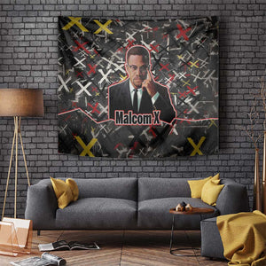 Malcolm X Tapestry Street Art Style Portrait Quote The Future Belongs to Those Who Prepare Civil Rights Tribute - African Pride