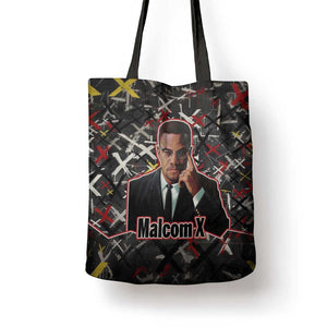 Malcolm X Tote Bag Street Art Style Portrait Quote The Future Belongs to Those Who Prepare Civil Rights Tribute - African Pride