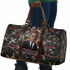 Malcolm X Travel Bag Street Art Style Portrait Quote The Future Belongs to Those Who Prepare Civil Rights Tribute - African Pride