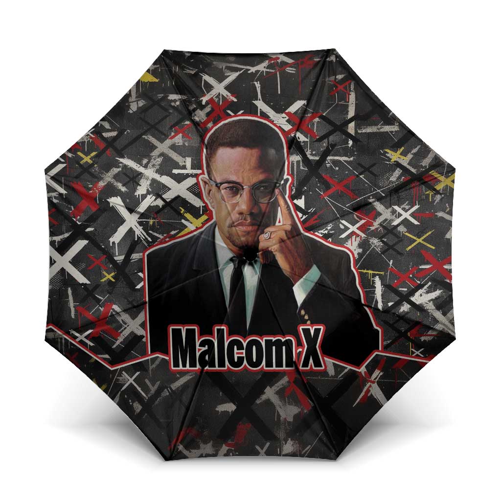 Malcolm X Umbrella Street Art Style Portrait Quote The Future Belongs to Those Who Prepare Civil Rights Tribute - African Pride