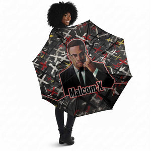Malcolm X Umbrella Street Art Style Portrait Quote The Future Belongs to Those Who Prepare Civil Rights Tribute - African Pride