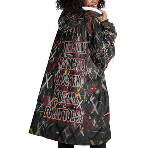 Malcolm X Wearable Blanket Hoodie Street Art Style Portrait Quote The Future Belongs to Those Who Prepare Civil Rights Tribute - African Pride