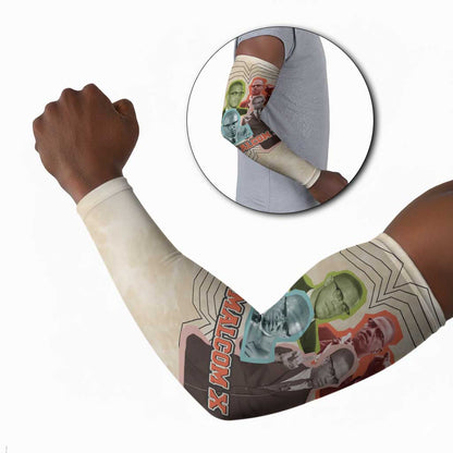 Malcolm X Arm Sleeves Pop Art Portrait Collage Civil Rights Activist Retro Style Design - African Pride