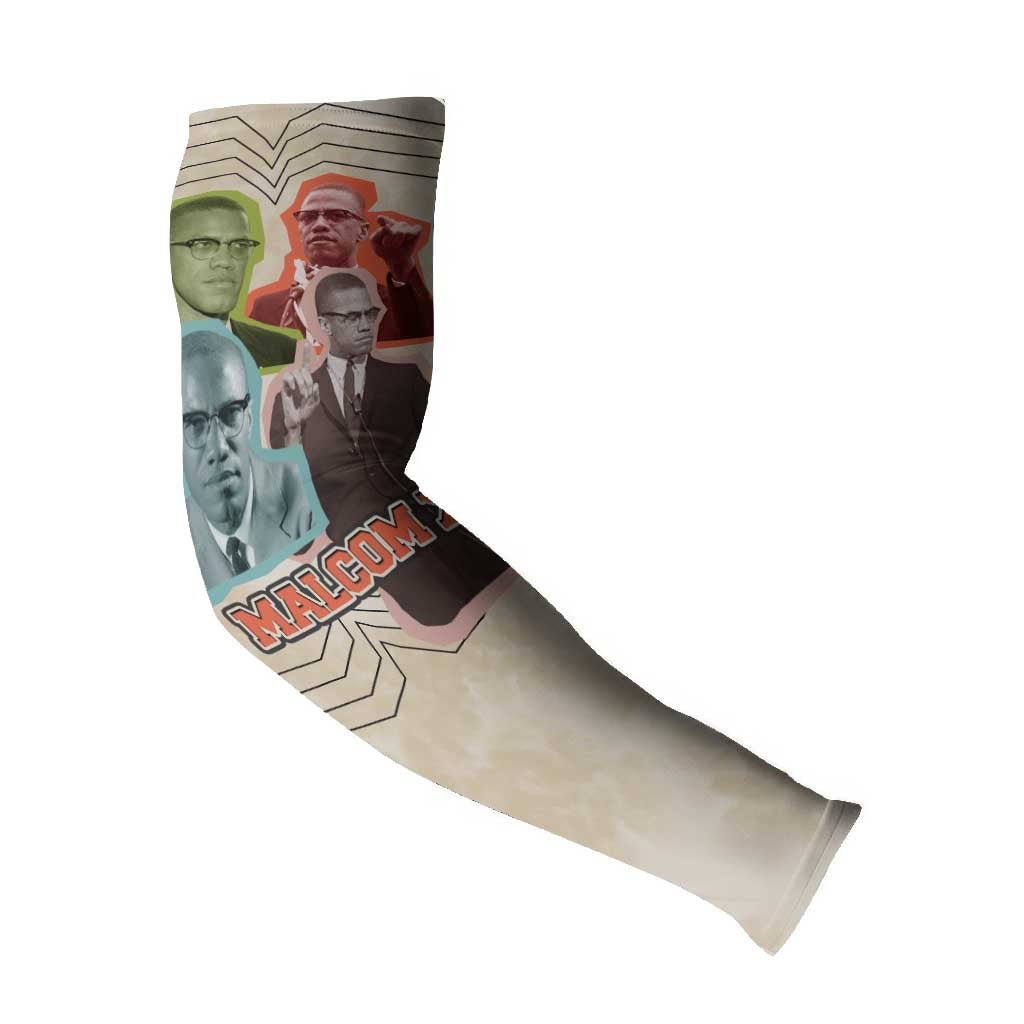Malcolm X Arm Sleeves Pop Art Portrait Collage Civil Rights Activist Retro Style Design - African Pride
