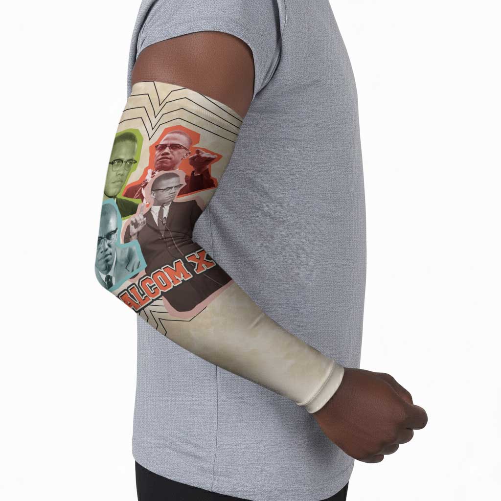 Malcolm X Arm Sleeves Pop Art Portrait Collage Civil Rights Activist Retro Style Design - African Pride