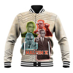 Malcolm X Baseball Jacket Pop Art Portrait Collage Civil Rights Activist Retro Style Design - African Pride