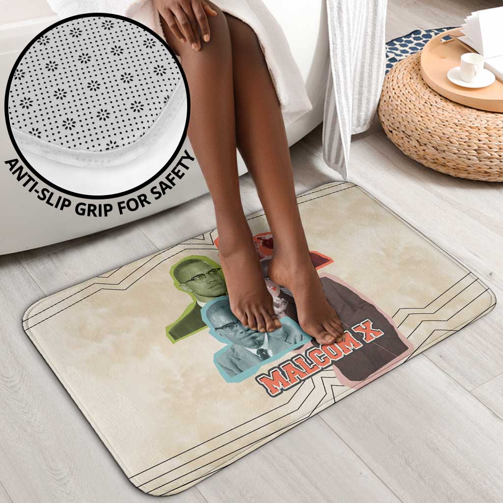 Malcolm X Bathroom Set Pop Art Portrait Collage Civil Rights Activist Retro Style Design - African Pride