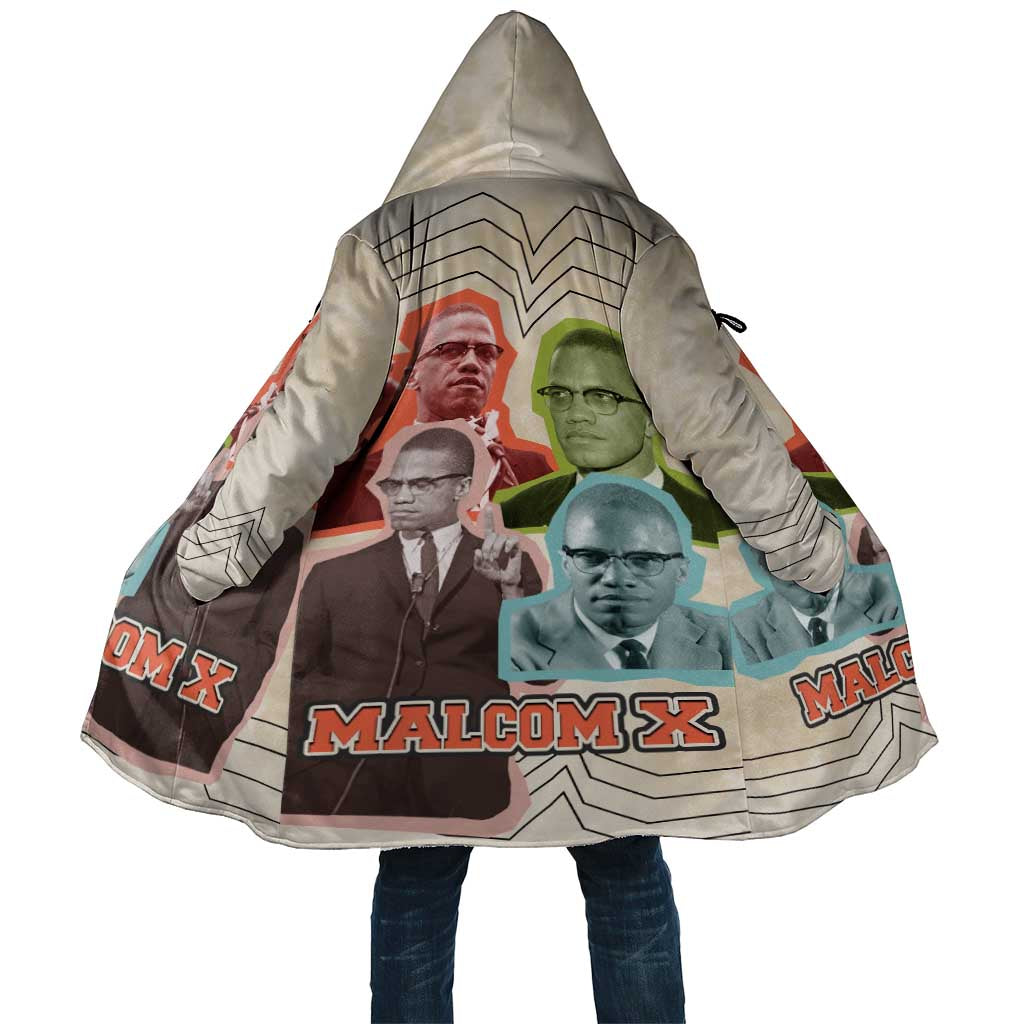 Malcolm X Cloak Pop Art Portrait Collage Civil Rights Activist Retro Style Design - African Pride