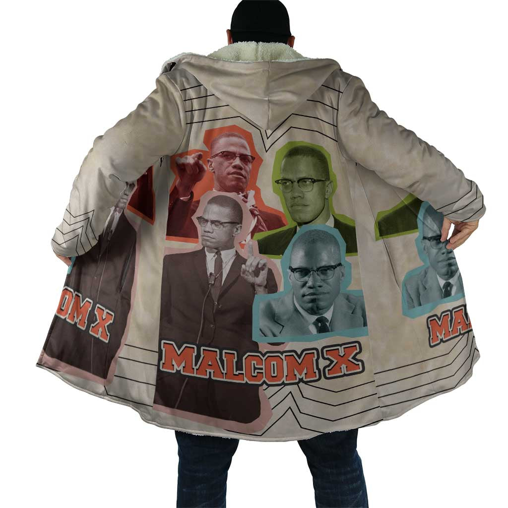 Malcolm X Cloak Pop Art Portrait Collage Civil Rights Activist Retro Style Design - African Pride