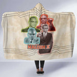 Malcolm X Hooded Blanket Pop Art Portrait Collage Civil Rights Activist Retro Style Design - African Pride