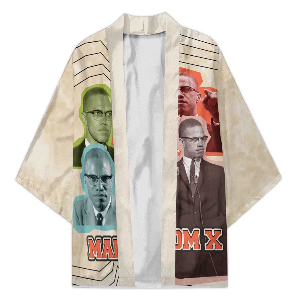 Malcolm X Kimono Pop Art Portrait Collage Civil Rights Activist Retro Style Design - African Pride